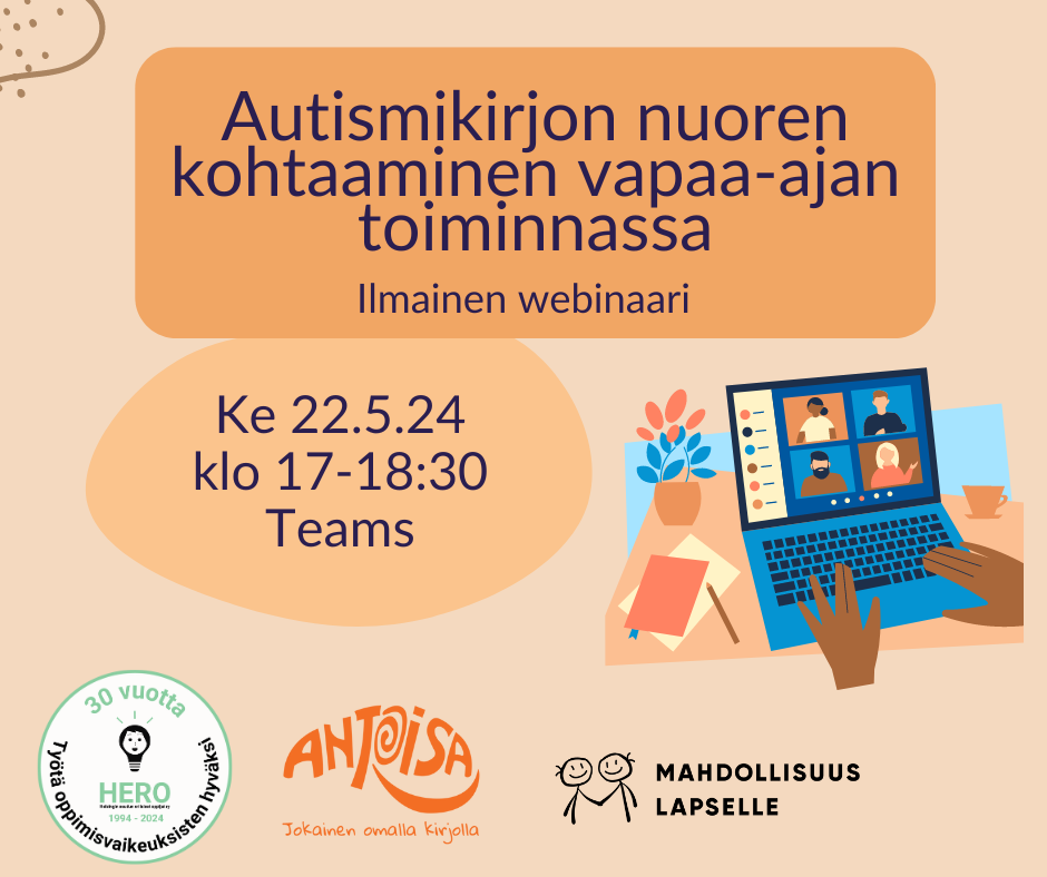 Webinaari: Autismikirjon nuoren kohtaaminen vapaa-ajan toiminnassa.