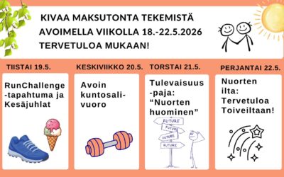 Kivaa tekemistä ennen kesälomia Avoimella viikolla