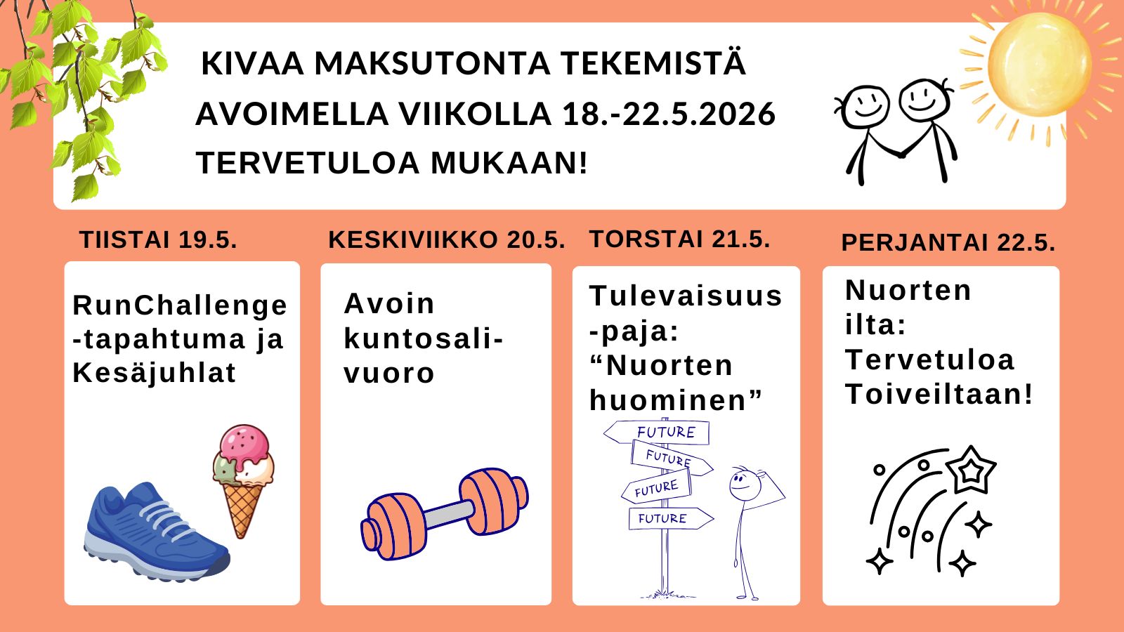 Kaipaatko kivaa tekemistä ennen kesälomia? Tervetuloa juhlimaan kanssamme harrastuskauden päättymistä Kesäjuhlaan.