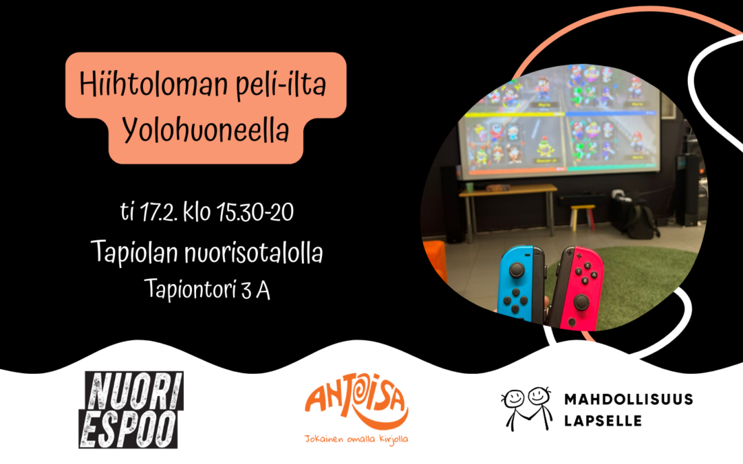 Hiihtoloman peli-ilta nuorille Yolohuoneessa