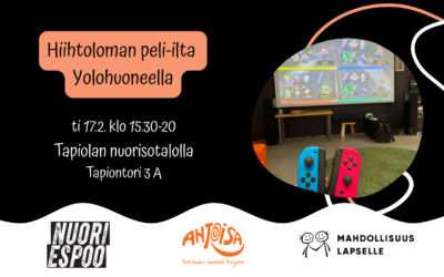 Hiihtoloman peli-ilta nuorille Yolohuoneessa