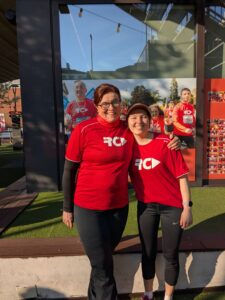 Roosa ja Anna-Mari Milanon treenien jälkeen